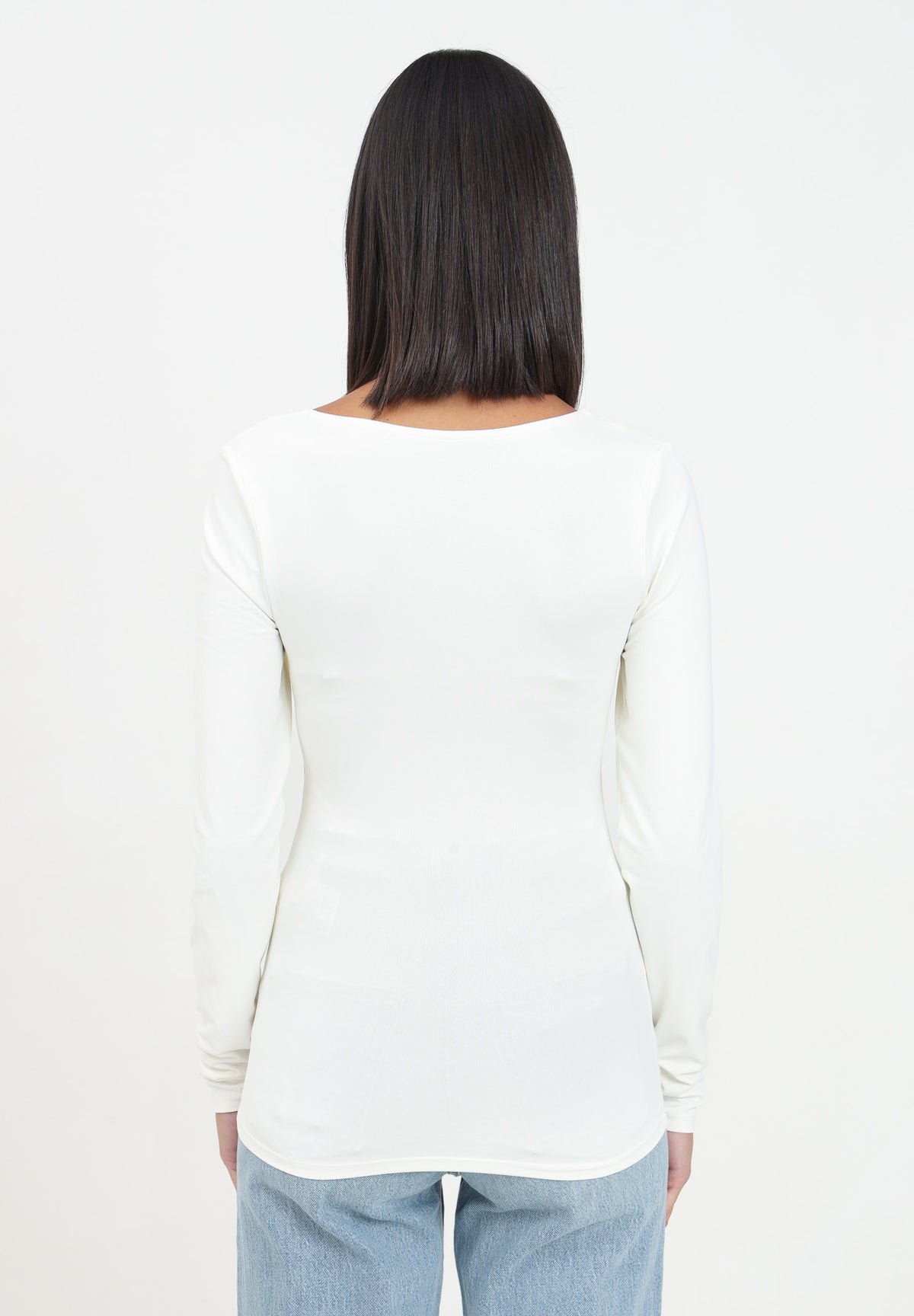 ONLY T-shirt a manica lunga panna da donna 15302647 CloudDancer ONLY 