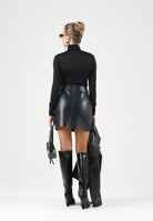ONLY Maglia collo alto ONLAMERA GLITTER  nero da donna con lavorazione trasparente 15307661 BLDT ONLY 