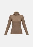 ONLY Maglia collo alto ONLAMERA GLITTER marrone noce da donna con lavorazione trasparente 15307661 WA ONLY 