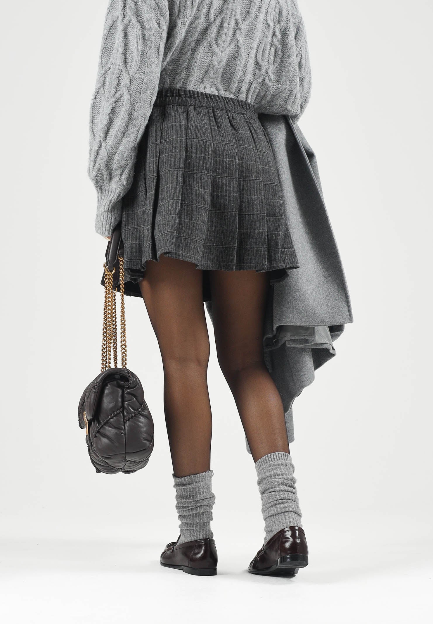 ONLY Gonna plissettata grigio scuro mélange da donna 15328841 DAGR ONLY 