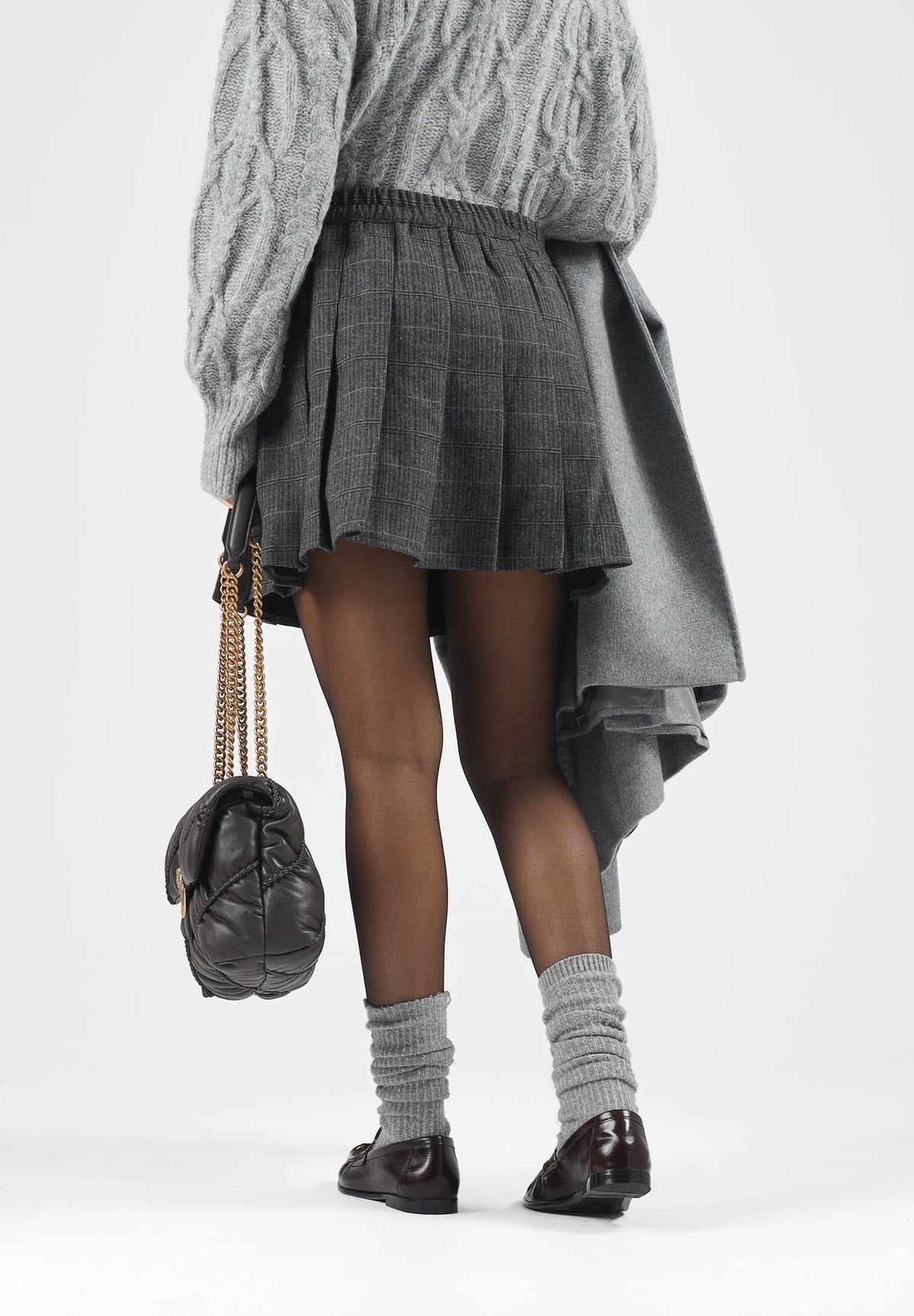 ONLY Gonna plissettata grigio scuro mélange da donna 15328841 DAGR ONLY 