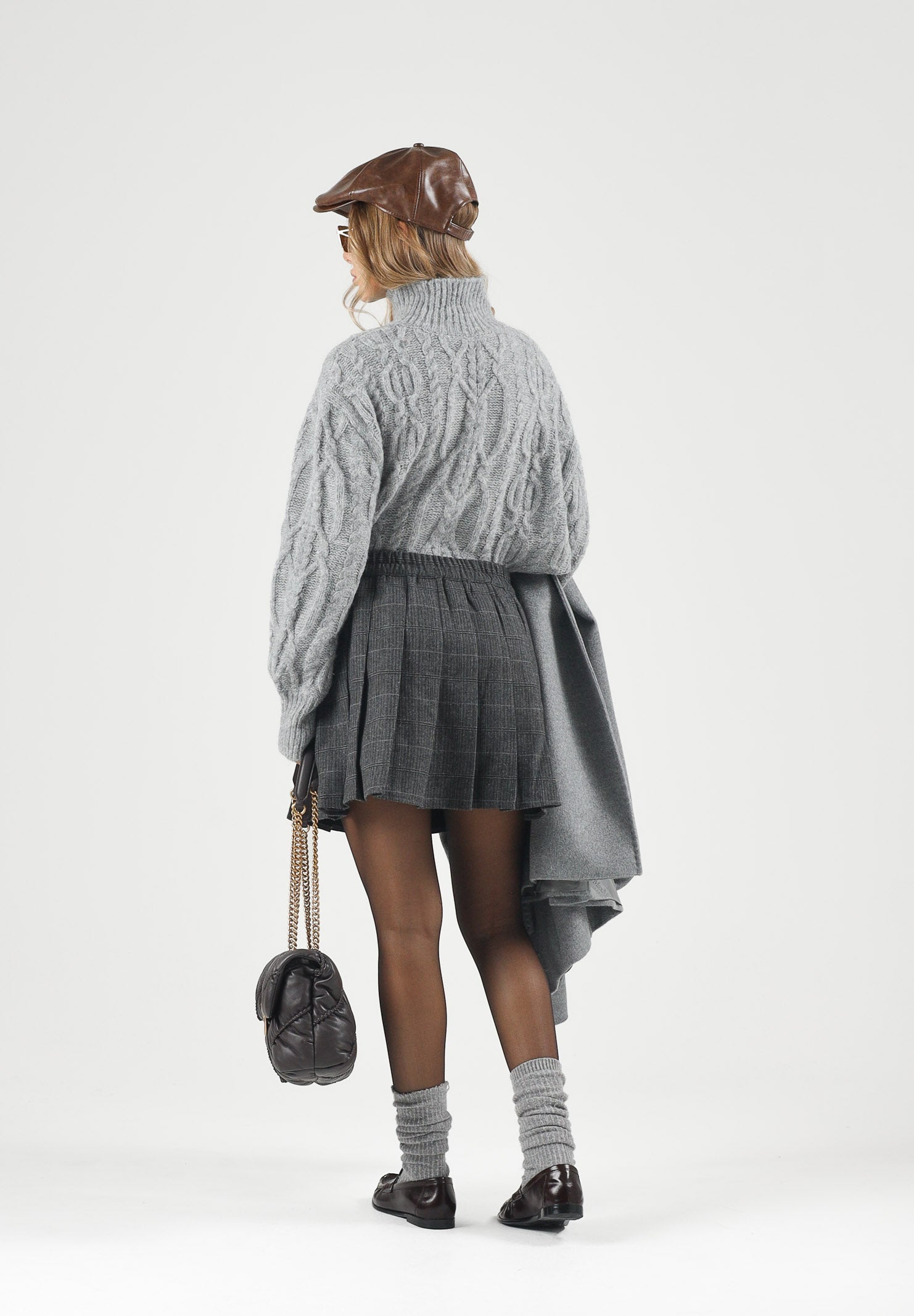 ONLY Gonna plissettata grigio scuro mélange da donna 15328841 DAGR ONLY 