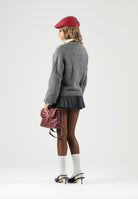ONLY  Cardigan grigio per donna con dettagli fiocchetti decorativi. 15343634 MEGR ONLY 