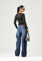 ONLY Body manica lunga nero da donna con dettagli lurex e tulle 15344709 Black ONLY 