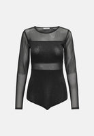 ONLY Body manica lunga nero da donna con dettagli lurex e tulle 15344709 Black ONLY 