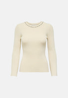 ONLY Pullover Natascha LS Bling O-Neck CC Knt Birch Silver Bling beige da donna. 15350822 BISI ONLY 