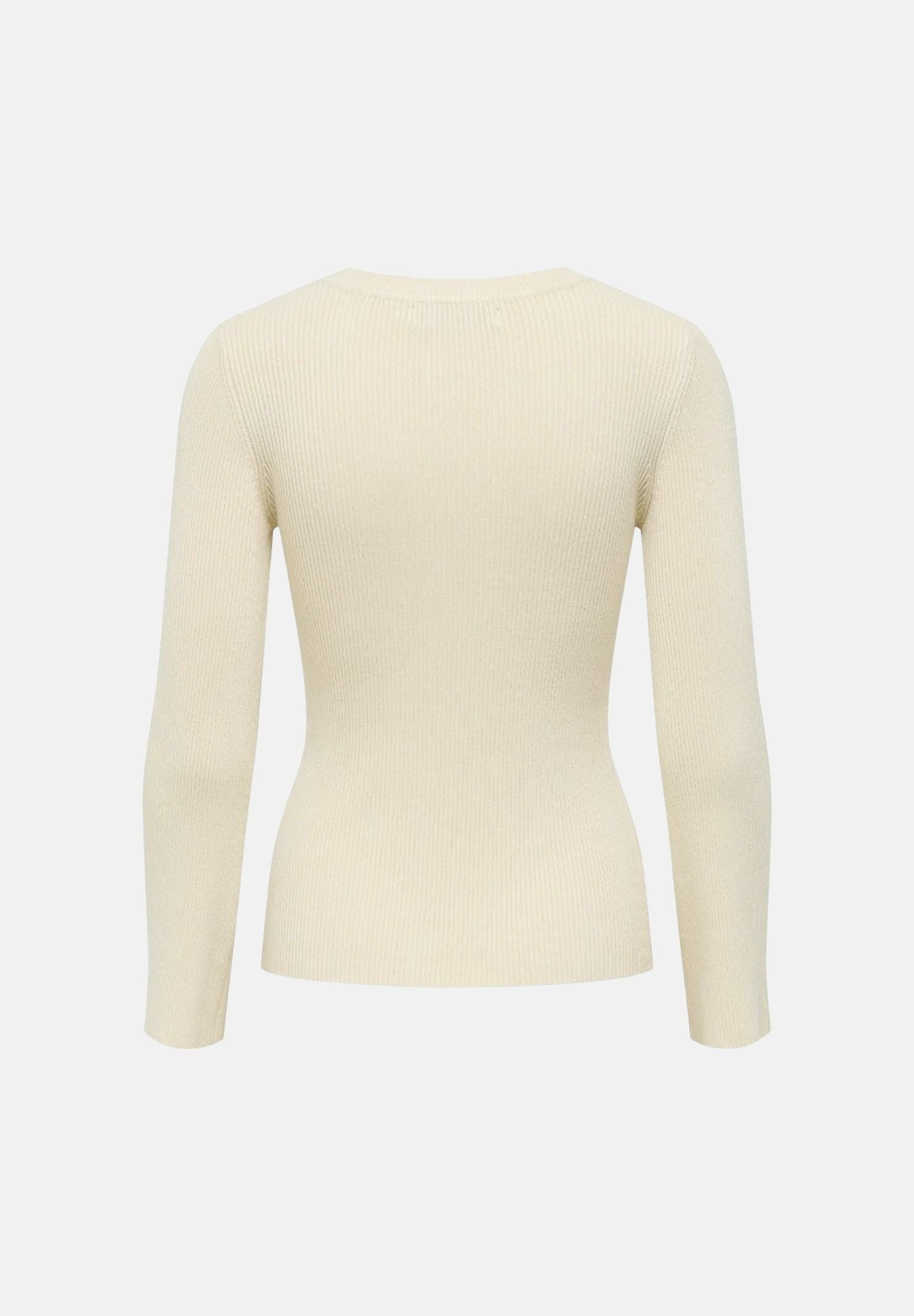 ONLY Pullover NATASCHA birch silver beige chiaro da donna con applicazioni gioiello.<BR/> 15350822 BISI ONLY 