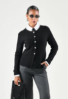 ONLY Cardigan ONLBRIGHT nero da donna con bottoncini 15364267 BLNE ONLY 