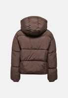 ONLY Piumino ONLCORNELIA PUFFER JACKET Chocolate Martini marrone cioccolato da donna con imbottitura termica sintetica, cappuccio ampio e avvolgente, collo alto, chiusura frontale con zip integrale, trapuntatura orizzontale, maniche lunghe e tasche l 15366705 CHMA ONLY 