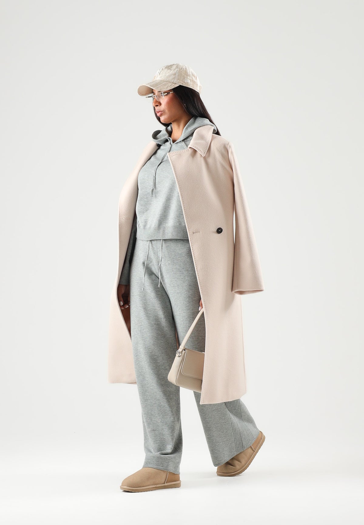 ONLY Pantalone GIGI grigio-melange per donna con coulisse regolabile in vita e gamba dritta larga 15374936 MEGR ONLY 