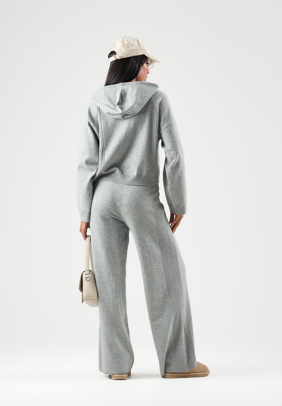 ONLY Pantalone GIGI grigio-melange per donna con coulisse regolabile in vita e gamba dritta larga 15374936 MEGR ONLY 