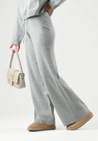 ONLY Pantalone GIGI grigio-melange per donna con coulisse regolabile in vita e gamba dritta larga 15374936 MEGR ONLY 