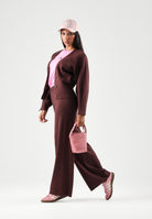 ONLY Pantaloni ONLLIVA bordeaux da donna con pratica coulisse regolabile in vita 15374993 FI ONLY 