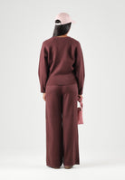 ONLY Pantaloni ONLLIVA bordeaux da donna con pratica coulisse regolabile in vita 15374993 FI ONLY 