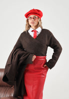 ONLY Maglione scollo a V  ONLMAGGIE Coffee Bean- marrone caffè da donna. 15375129 COBE ONLY 