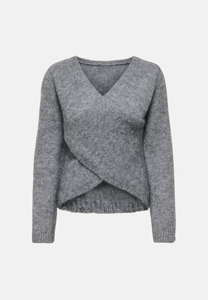 ONLY Maglione scollo a V  ONLMAGGIE grigio da donna. 15375129 MEGR ONLY 