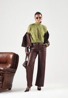 ONLY Maglione collo alto ONLHILDE LS SHORT CABLE KNT verde oliva mélange da donna 15375336 CASE ONLY 
