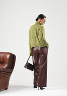 ONLY Maglione collo alto ONLHILDE LS SHORT CABLE KNT verde oliva mélange da donna 15375336 CASE ONLY 