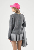 ONLY Maglione girocollo ONLSMILLA LS TEXT DETAIL grigio melangé da donna 15375416 DAGR ONLY 
