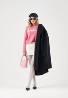 ONLY Maglione girocollo ONLSMILLA LS TEXT DETAIL fucsia da donna 15375416 FU ONLY 
