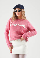 ONLY Maglione girocollo ONLSMILLA LS TEXT DETAIL fucsia da donna 15375416 FU ONLY 
