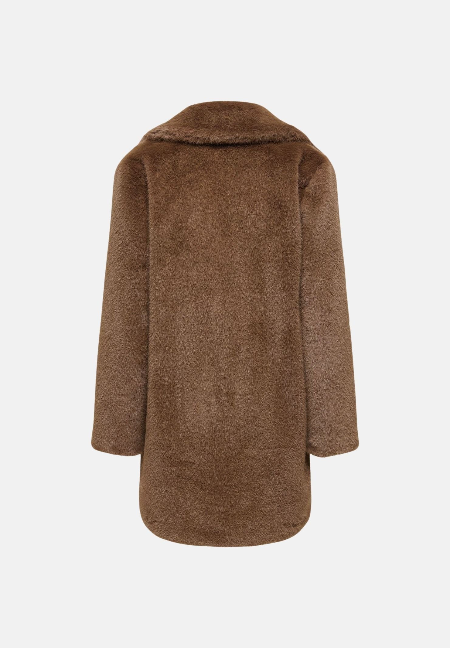ONLY Pelliccia ONLTATUM FUR JACKET Carafe marrone caffè da donna in ecopelliccia, con ampi revers, maniche lunghe e tasche laterali. 15376779 CA ONLY 