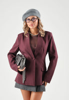 ONLY Giacca-Blazer ONLASTRID bordeaux da donna con apertura monopetto 15376791 WI ONLY 