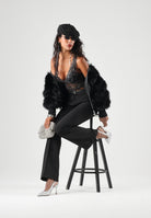 ONLY Pantaloni ONLPOPTRASH nero per donna con cintura in vita e taglio sartoriale elegante 15376978 BL ONLY 
