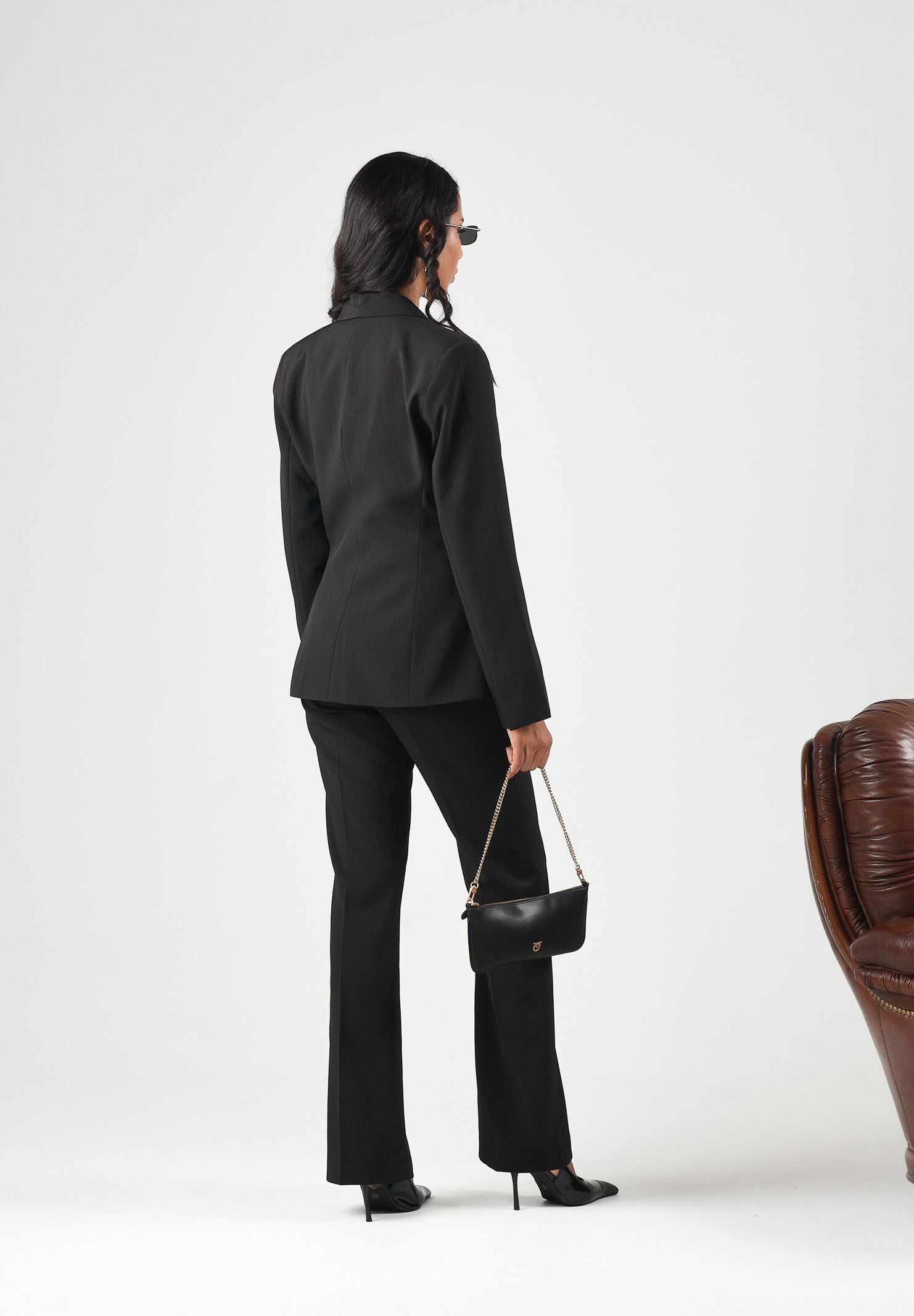 ONLY Pantaloni eleganti ONLPOPTRASH neri per donna con cintura in vita e taglio sartoriale elegante 15376978 BL ONLY 