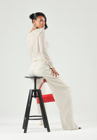 ONLY Maglia ONLVIENNA girocollo, Birch, beige-chiaro, da donna con spacchi laterali 15378046 BI ONLY 