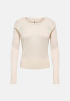 ONLY Maglia ONLVIENNA girocollo, Birch, beige-chiaro, da donna con spacchi laterali 15378046 BI ONLY 