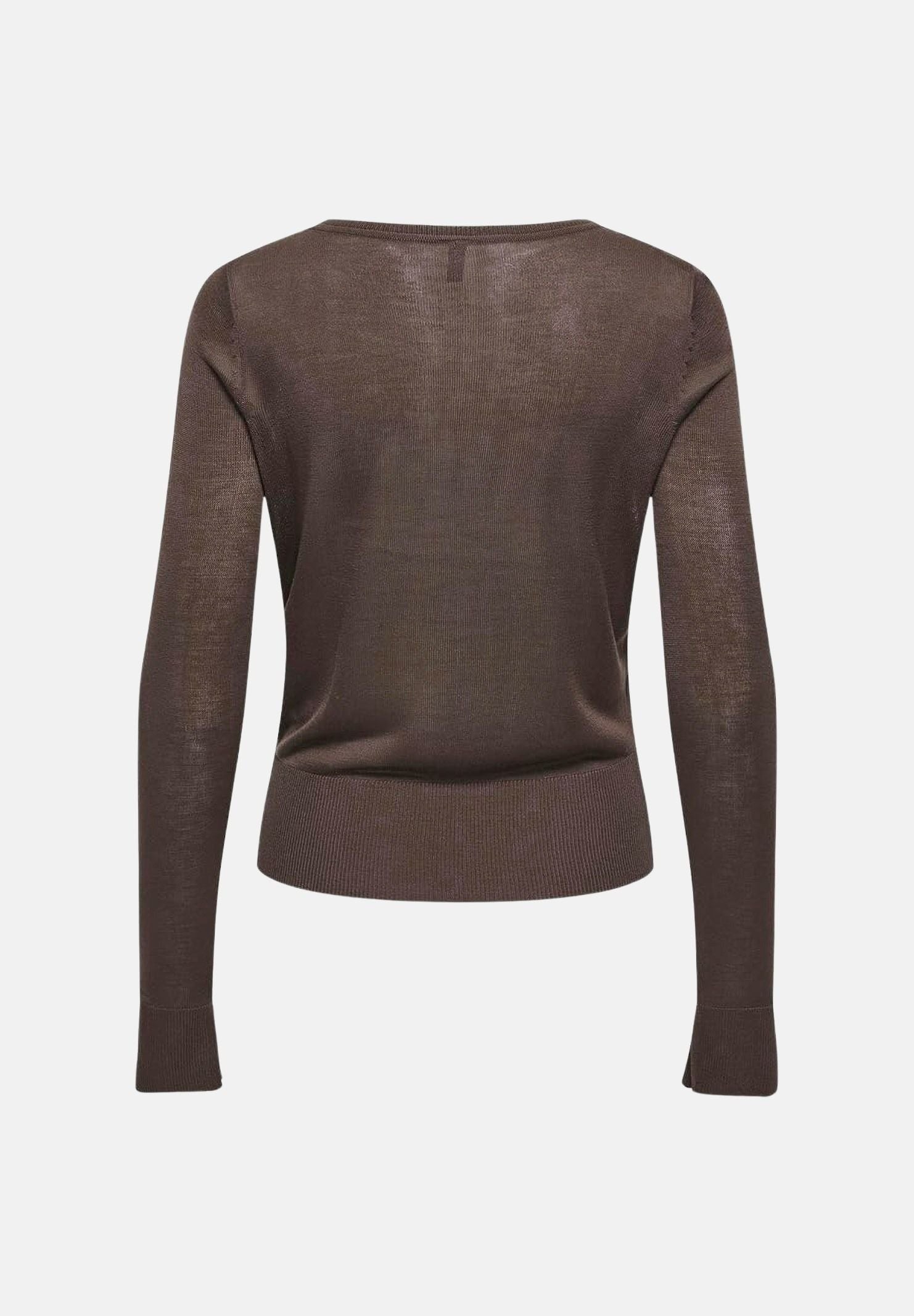 ONLY Maglia ONLVIENNA Bracken, marrone scuro, da donna con spacchi laterali 15378046 BR ONLY 