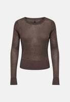ONLY Maglia ONLVIENNA Bracken, marrone scuro, da donna con spacchi laterali 15378046 BR ONLY 