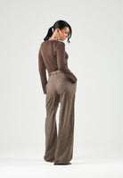 ONLY Maglia ONLVIENNA Bracken, marrone scuro, da donna con spacchi laterali 15378046 BR ONLY 