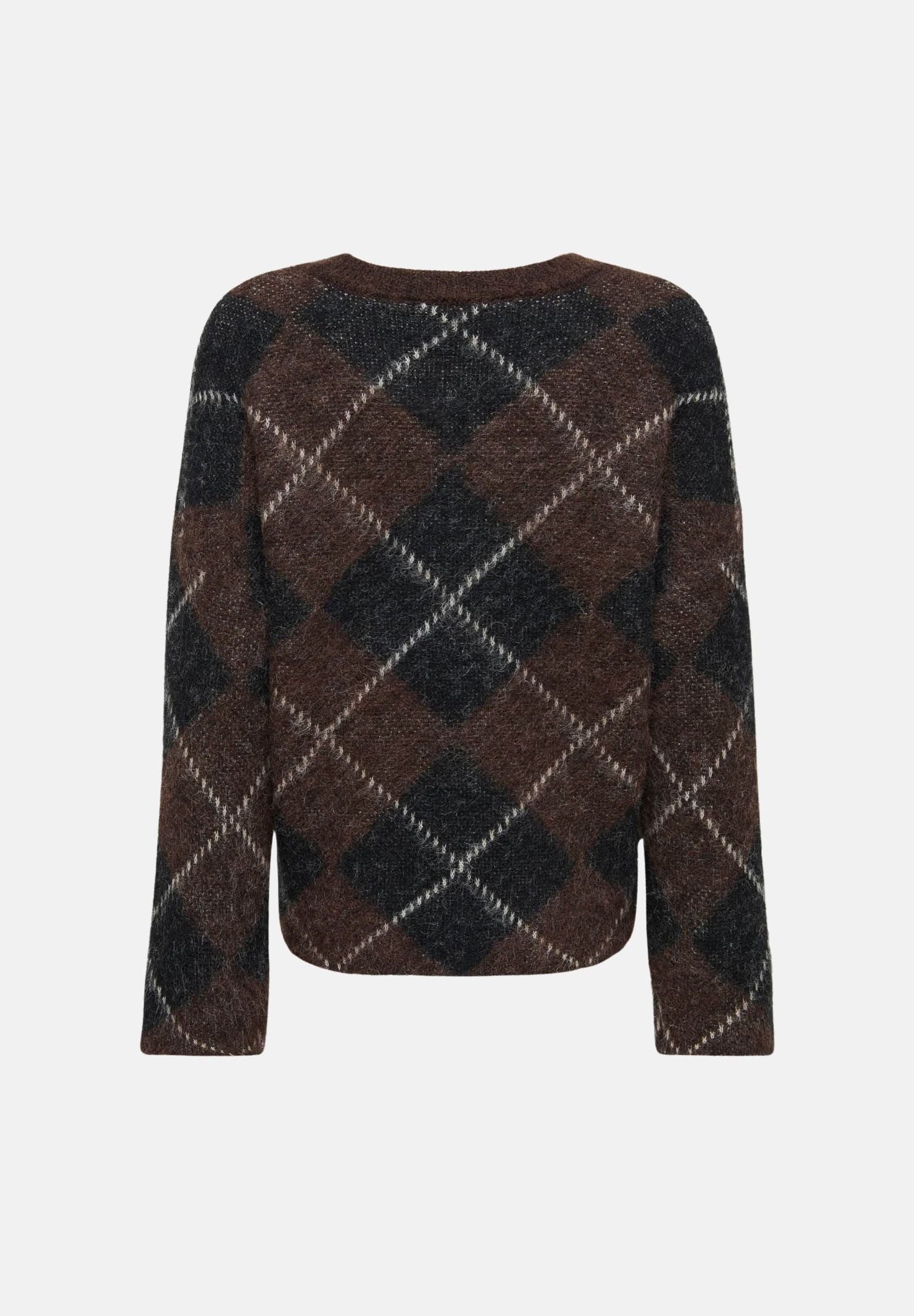 ONLY Pullover ONLNOEME coffe bean-marrone da donna con fantasia a quadri 15378140 COBE ONLY 