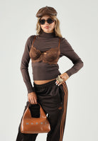 ONLY Dolcevita a collo alto chocolate marrone da donna in tessuto morbido 15378350 BR ONLY 