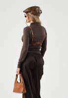ONLY Dolcevita a collo alto chocolate marrone da donna in tessuto morbido 15378350 BR ONLY 