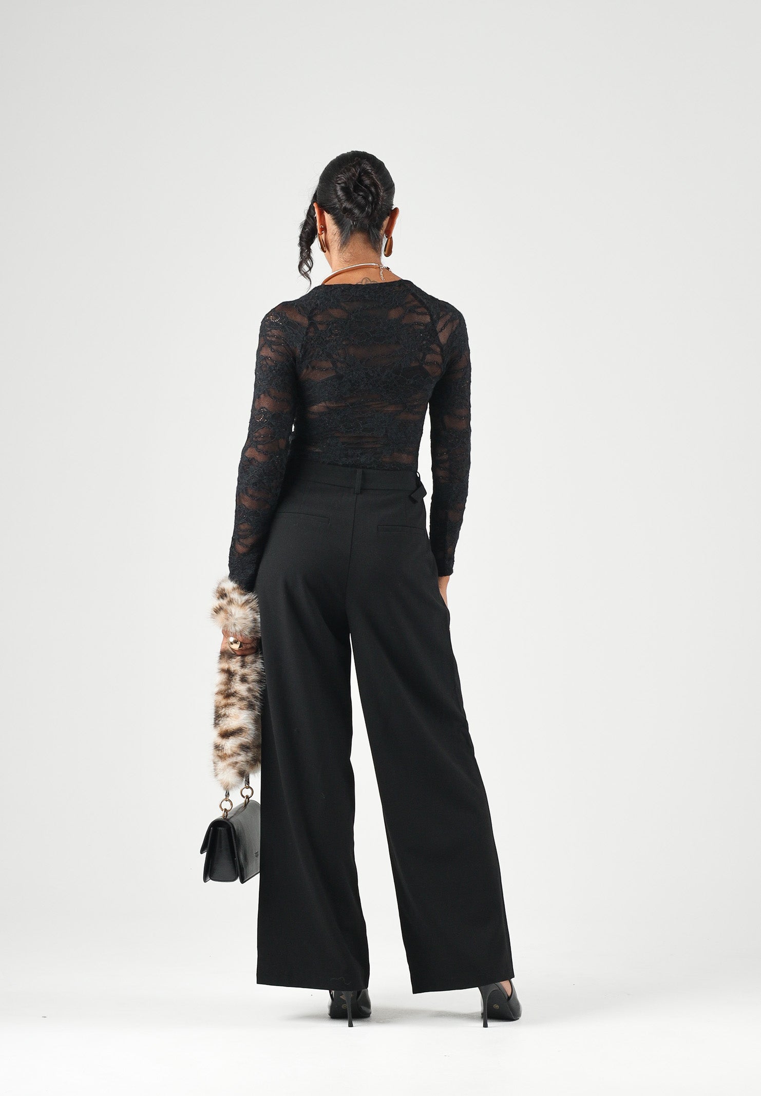 ONLY Pantaloni ONLMAVIS HW STRAP WIDE PANT nero da donna 15378532 BL ONLY 