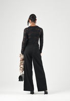 ONLY Pantaloni ONLMAVIS HW STRAP WIDE PANT nero da donna 15378532 BL ONLY 