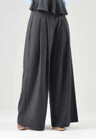 ONLY Pantaloni dark melang-grigio scuro per donna in tessuto fluido con elastico in vita. 15378692 DAGR ONLY 