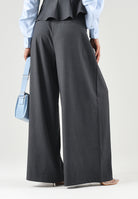 ONLY Pantaloni dark melang-grigio scuro per donna in tessuto fluido con elastico in vita. 15378692 DAGR ONLY 