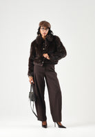 ONLY Eco-pelliccia sintetica marrone scuro da donna 15381285 COBE ONLY 