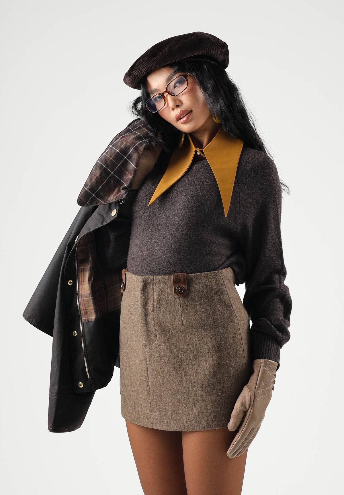 ONLY Pullover ONLPRINCESS marrone da donna con maniche raglan e finiture elasticizzate a costine 15381869 CHTO ONLY 