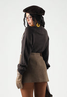 ONLY Pullover ONLPRINCESS marrone da donna con maniche raglan e finiture elasticizzate a costine 15381869 CHTO ONLY 