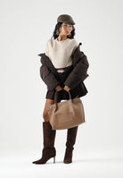 ONLY Pullover ONLPRINCIPESS beige per donna con maniche raglan e finiture elasticizzate a costine 15381869 MOME ONLY 