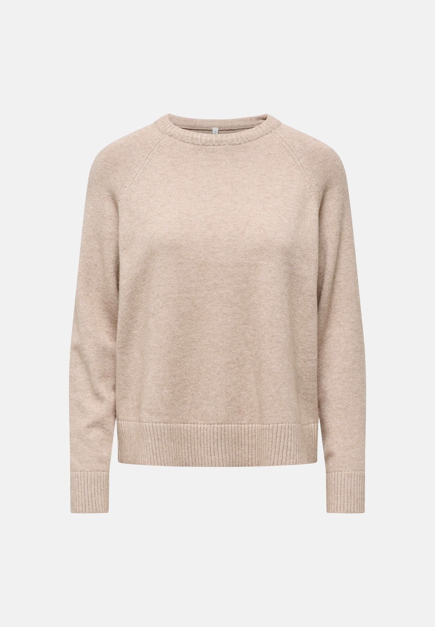 ONLY Pulover ONLPRINCIPESS beige per donna con maniche raglan e finiture elasticizzate a costine 15381869 MOME ONLY 