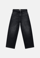 ONLY Jeans FENANDA nero slavato per donna con cintura integrata e linea barrel alla caviglia. 15382421 WA ONLY 