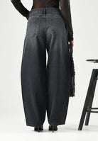 ONLY Jeans nero RHIN con strass da donna con gamba ampia 15383018 WA ONLY 