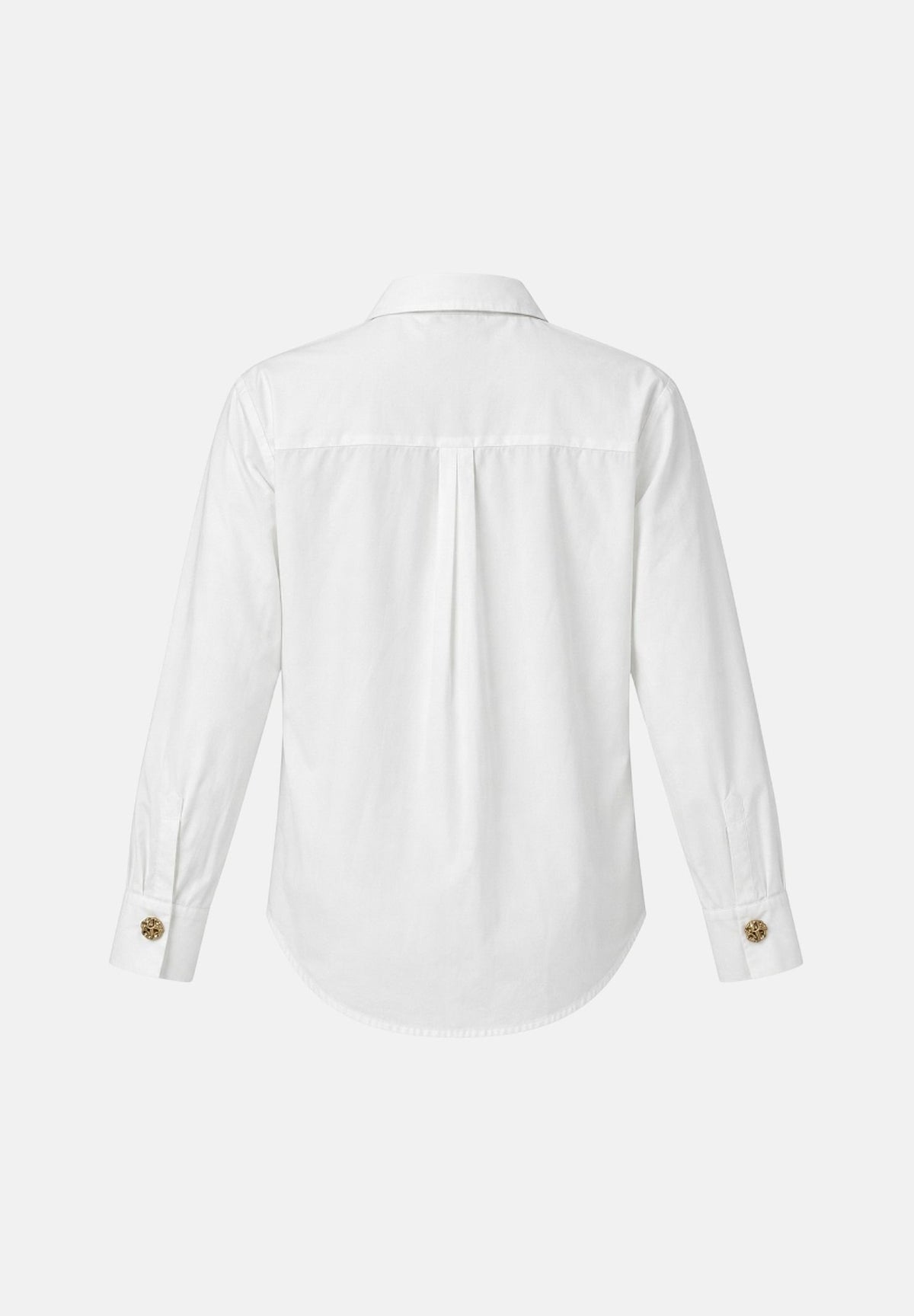 ONLY Camicia manica lunga  KAYLEN CARLY bianca per donna con bottoni gioiello dorati e colletto classico. 15383696 BRWH ONLY 