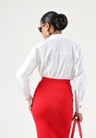 ONLY Camicia manica lunga  KAYLEN CARLY bianca per donna con bottoni gioiello dorati e colletto classico. 15383696 BRWH ONLY 